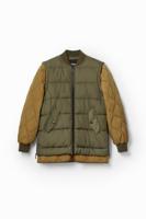 Gewatteerd bomberjack met afneembare mouwen - GREEN - S