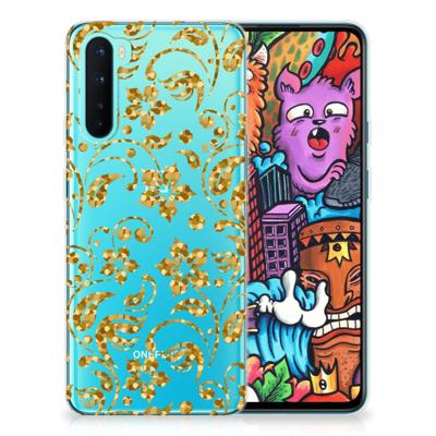 OnePlus Nord | TPU Case | Gouden Bloemen OnePlus Nord | TPU Case | Gouden Bloemen