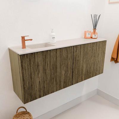 Toiletmeubel Mondiaz Joya Dlux | 100 cm | Meubelkleur Dusk | Faye wastafel Meli Wasbak Links | 1 kraangat