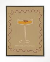 Urban Cotton Wandkleed 'Poma' 80 x 110cm in Floating Frame - black