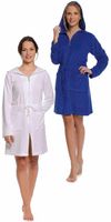 Badjas met rits wit & blauw-kobalt blauw-l