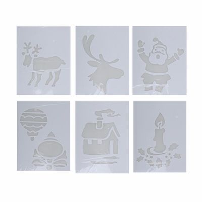 Kerst versiering raamsjablonen set 6 stuks type 3