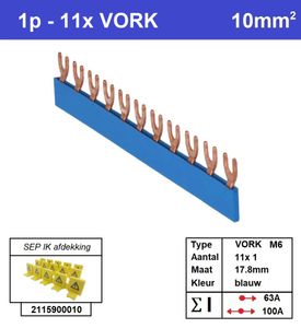 SEP Verdeelkam 1f Vork 11p 18mm blauw F01011B06
