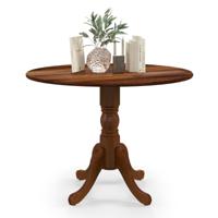 100 cm Ronde Eettafel voor 4 Keukenstoelen van Rubberhout met voet Moderne Vrijetijdstafel voor de Eetkamer Notenhout 100 cm Ronde Eettafel voor 4 Keukenstoelen van Rubberhout met voet Moderne Vrijetijdstafel voor de Eetkamer Notenhout