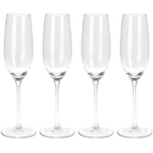 Champagneglazen - 4x - transparant - glas - 210 ml - proseccoglazen