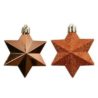 Ster kunststof L9b9h12 cm brandy 12 st Shatterproof Decoris - Decoris