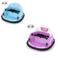 (Twee) 12 V Botsauto's voor Kinderen Elektrisch 360° Draaiend Auto Speelgoed met Afstandsbediening Roze + Paars