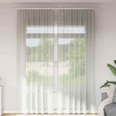 Gordijnen voile met lussen 2 st 140x260 cm lichtgrijs