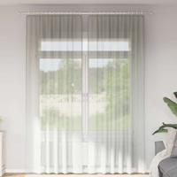 Gordijnen voile met lussen 2 st 140x260 cm lichtgrijs