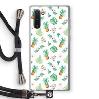 Ananas bladeren: Samsung Galaxy Note 10 Transparant Hoesje met koord