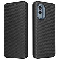 Nokia X30 Flip Case met Kaartsleuf - Koolstofvezel - Zwart