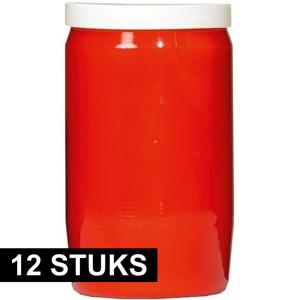 Grafkaars/gedenklicht - 12x - rood - 7 x 18 cm - 9 dagen brandtijd