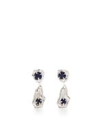 LOVENESS LEE boucles d'oreilles pendantes Dia serties de saphirs - Argent