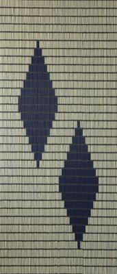 Sunarts kant en klaar vliegengordijn 90 x 110 cm 2 ruiten crème / donkerblauw model 034