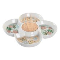 Snackdienblad DKD Home Decor Groen 22 x 22 x 3 cm Keramiek