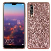 Glitter poeder schokbestendig TPU Case voor Huawei P30 (Rose goud)