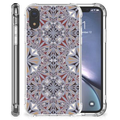 Apple iPhone Xr Anti-Shock Hoesje Flower Tiles Apple iPhone Xr Anti-Shock Hoesje Flower Tiles