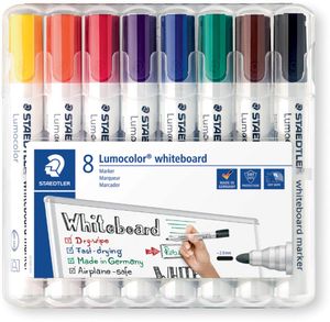 Staedtler Lumocolor 351 WP8 permanente marker Kogelpunt Zwart, Blauw, Bruin, Groen, Oranje, Rood, Violet, Geel 8 stuk(s)