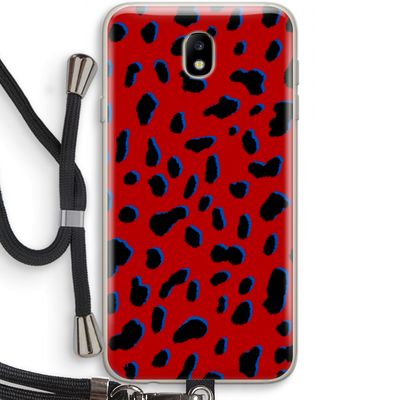 Red Leopard: Samsung Galaxy J7 (2017) Transparant Hoesje met koord