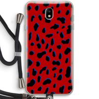 Red Leopard: Samsung Galaxy J7 (2017) Transparant Hoesje met koord
