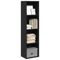 Boekenkast 40x30x152 cm bewerkt hout zwart