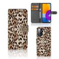 Samsung Galaxy M52 Telefoonhoesje met Pasjes Leopard