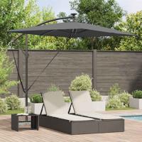 Cantilever Banana Parasol met slot Antraciet 294 x 200 x 254 cm