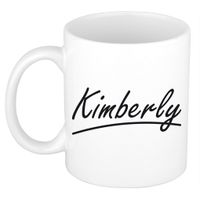 Kimberly voornaam kado beker / mok sierlijke letters - gepersonaliseerde mok met naam   -