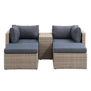 Loungeset Malaga compact - grijs - 5-delig - Leen Bakker