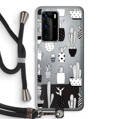 Cactusmotief: Huawei P40 Pro Transparant Hoesje met koord
