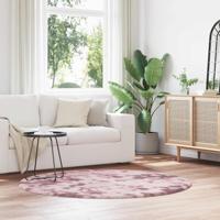 VidaXL Hoogpolig vloerkleed navarra 160x160 cm polyester stoffig roze