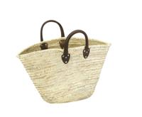 Source Balance Palmbladtas met kort leren hengsel