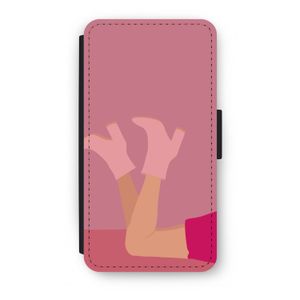 Pink boots: iPhone X Flip Hoesje