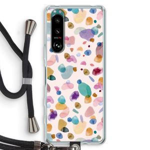 Terrazzo Memphis Pink: Sony Xperia 5 III Transparant Hoesje met koord