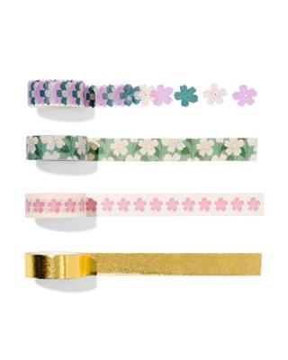 HEMA Washitape bloemen - 4 rollen (multi)