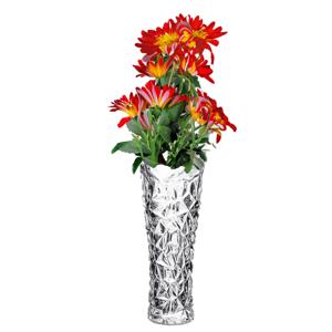 Bloemenvaas Mystic - glas - luxe Triangle relief - 7 x 7 x 18 cm - voor kleine bloemen