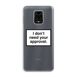 Don't need approval: Xiaomi Redmi Note 9 Pro Transparant Hoesje