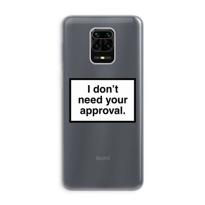 Don't need approval: Xiaomi Redmi Note 9 Pro Transparant Hoesje