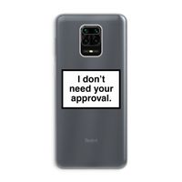 Don't need approval: Xiaomi Redmi Note 9 Pro Transparant Hoesje