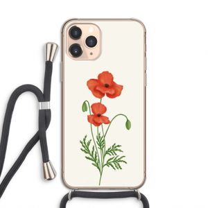 Red poppy: iPhone 11 Pro Transparant Hoesje met koord