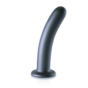 Ouch! by Shots Zachte Siliconen G-Spot Dildo - 7'' / 17 cm - Gunmetal