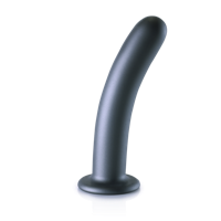 Ouch! by Shots Zachte Siliconen G-Spot Dildo - 7'' / 17 cm - Gunmetal