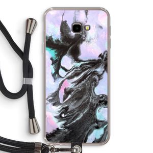 Pastel zwart: Samsung Galaxy J4 Plus Transparant Hoesje met koord