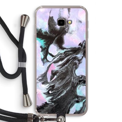 Pastel zwart: Samsung Galaxy J4 Plus Transparant Hoesje met koord