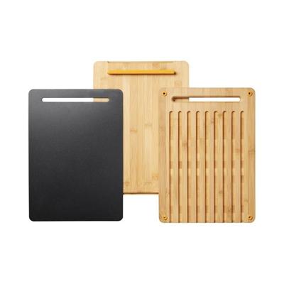 Fiskars 1057550 keukensnijplank Rechthoekig Bamboo, Kunststof Bamboo, Zwart
