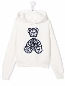 Palm Angels Kids hoodie à ourson brodé - Blanc