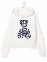 Palm Angels Kids hoodie à ourson brodé - Blanc - thumbnail