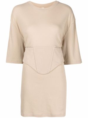 Dion Lee tunique à détail de corset - Marron