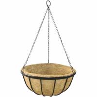 Siena Garden Wrought J58085 Hangende plantenmand Staal, Kokos Zwart, Natuur