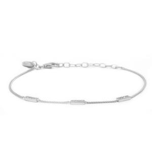 Karma Armband 3 Zirconia Rectangles Zilver